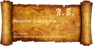 Novota Boglárka névjegykártya